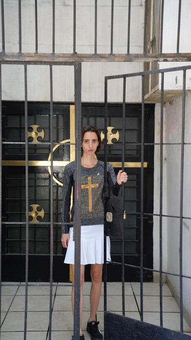 Gold Cross long sleeve t-shirt